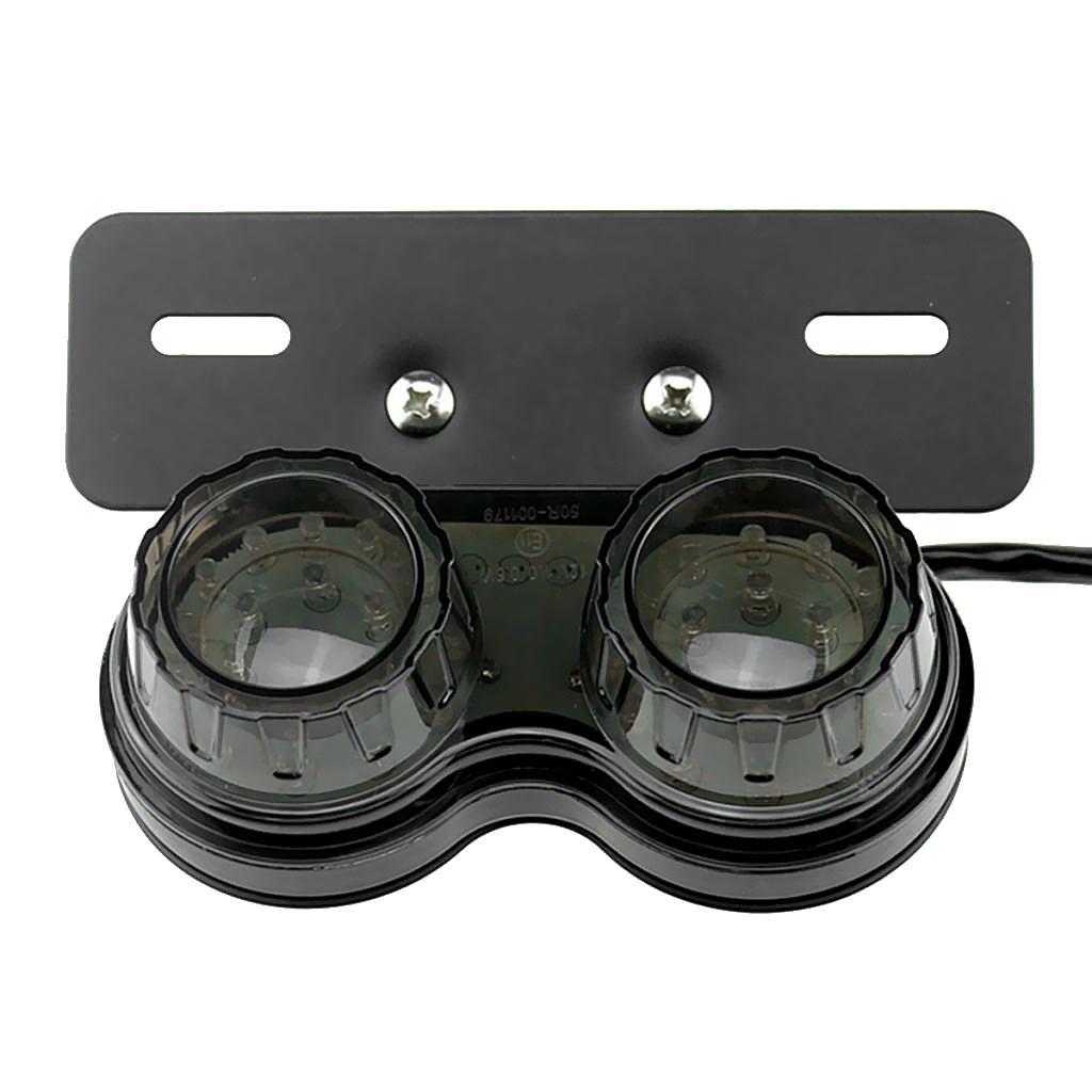 LED Motorcycle Dual Tail Turn Signal Brake License Plate Integrated Light