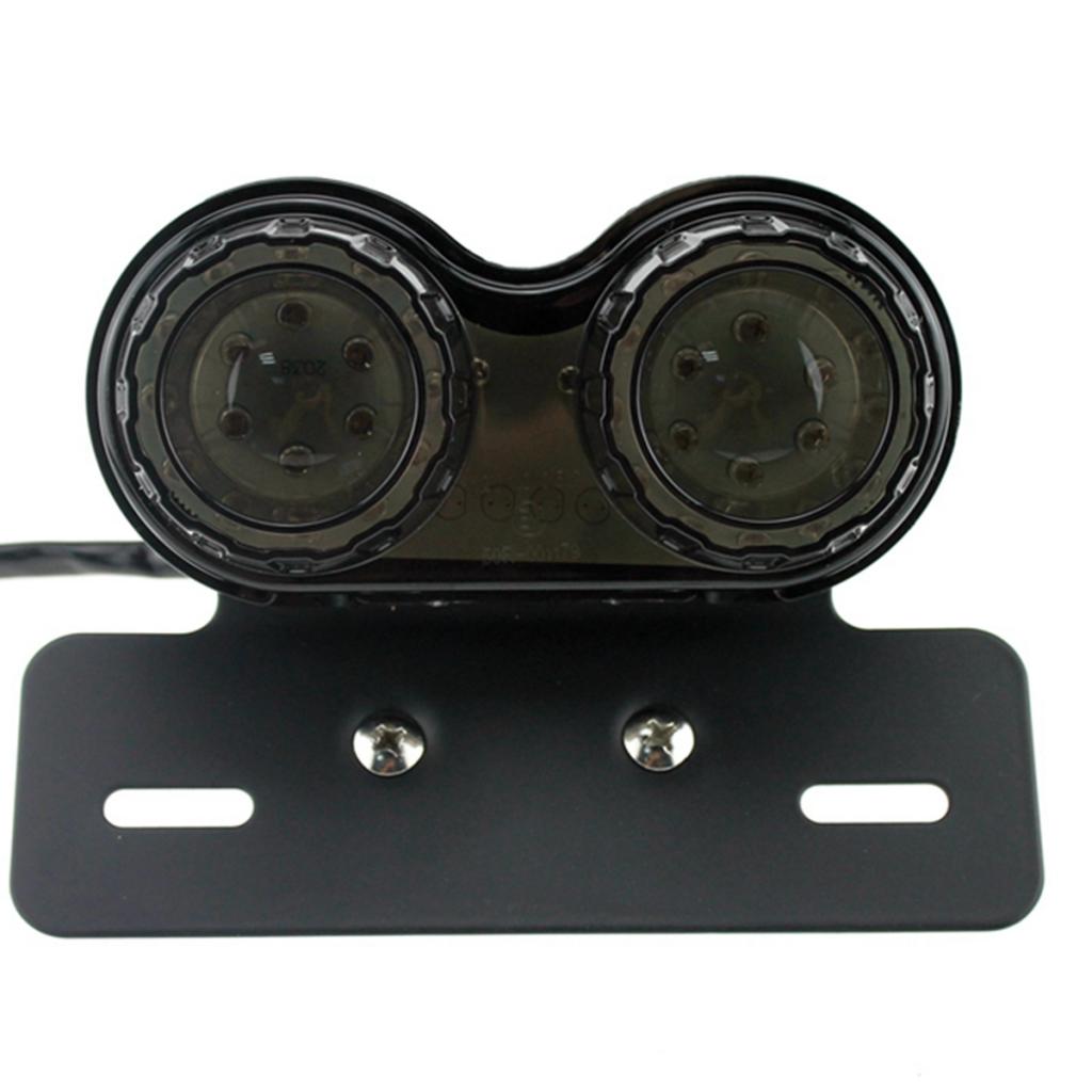 LED Motorcycle Dual Tail Turn Signal Brake License Plate Integrated Light