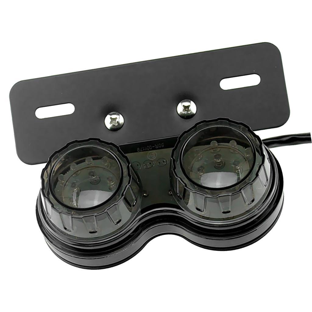 LED Motorcycle Dual Tail Turn Signal Brake License Plate Integrated Light