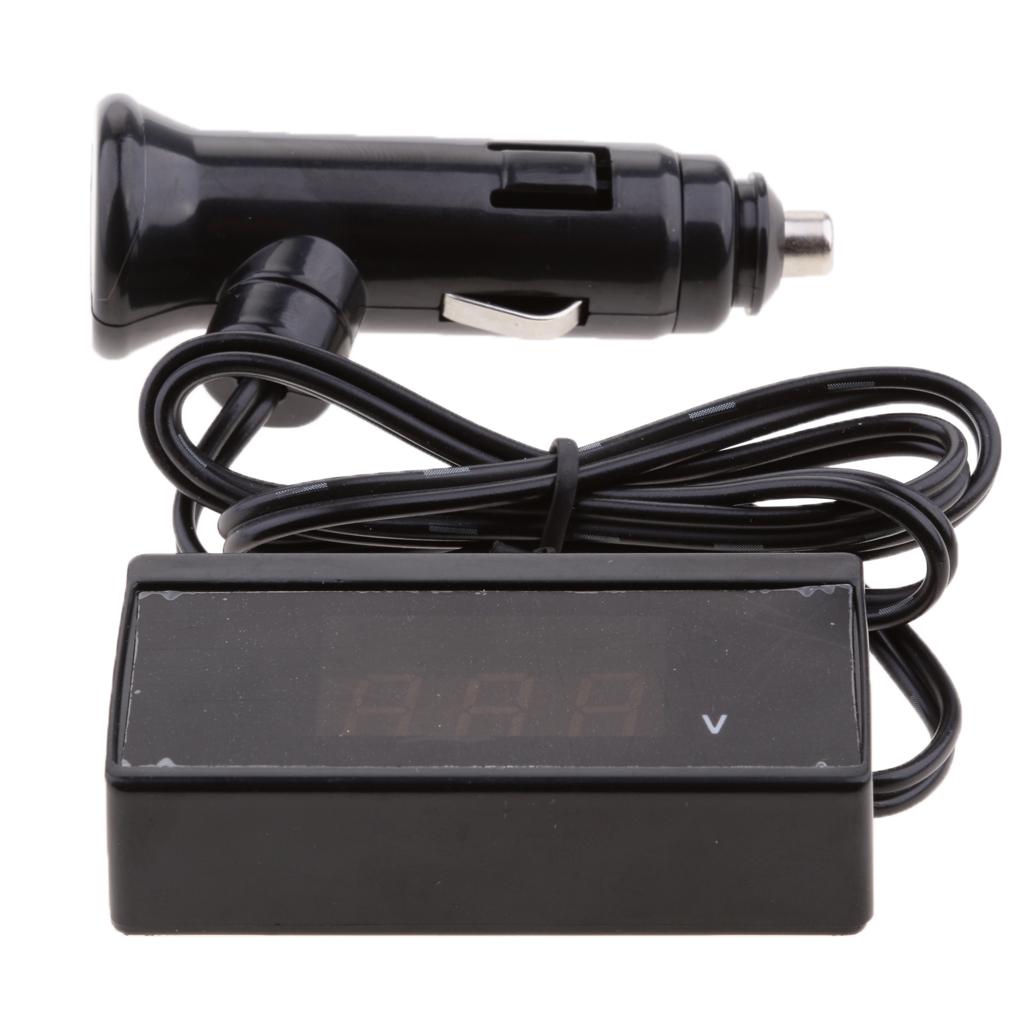 12V/24V Auto Digital LED Voltmeter Car Voltage Gauge Battery Meter