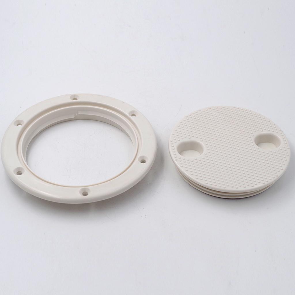 Marine Boat RV White 4 inch Access Hatch Cover Twist Screw Out Deck Plate