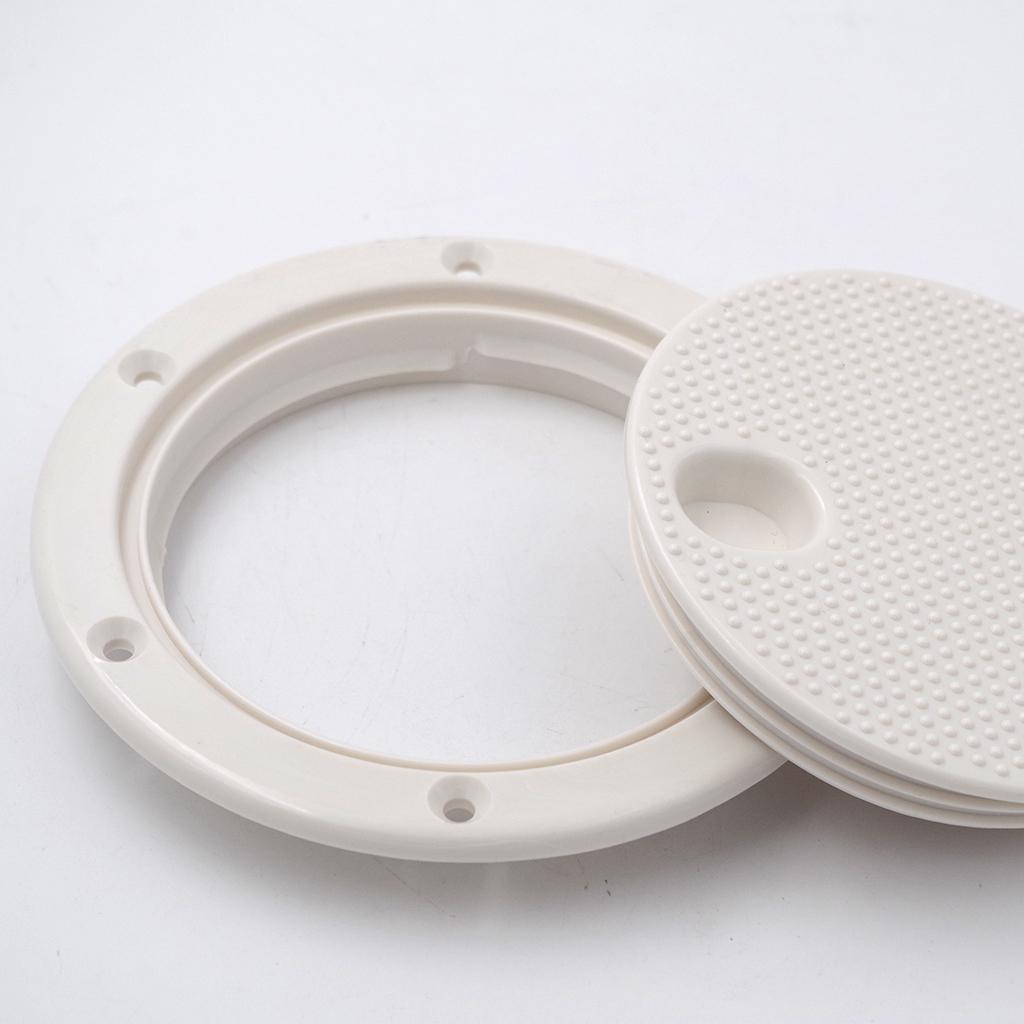 Marine Boat RV White 4 inch Access Hatch Cover Twist Screw Out Deck Plate