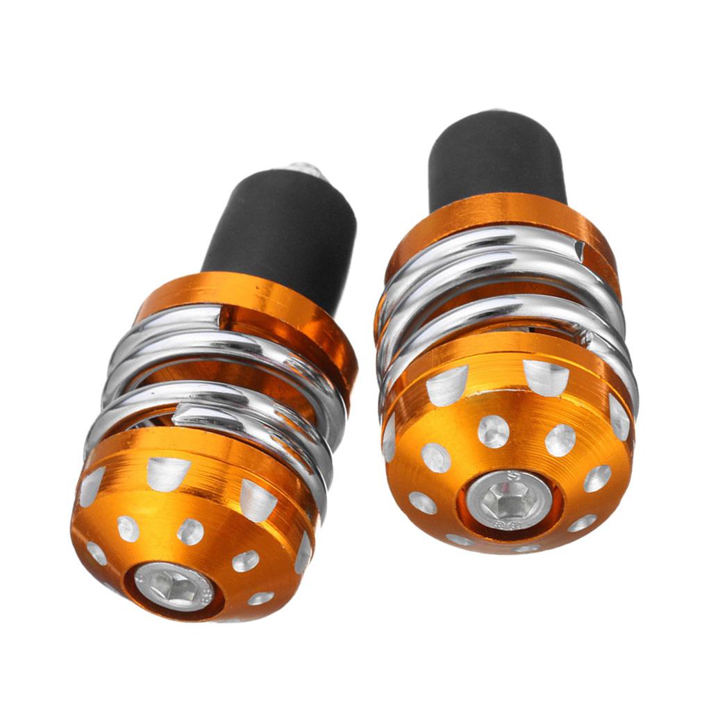 7/8 Motorcycle Anti Vibration Handle Bar End Plug Grip End Cap 22mm  Gold"