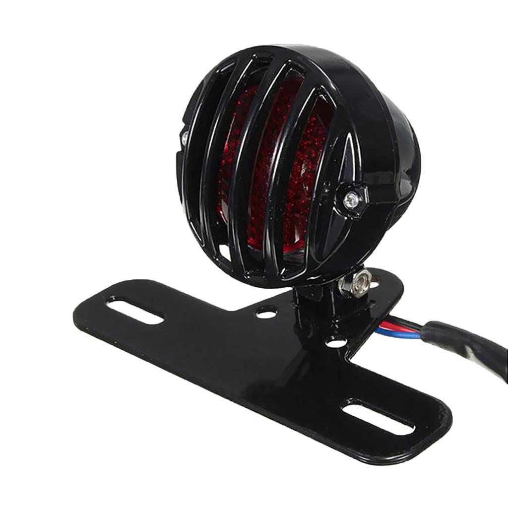 Side Mount License Plate Bracket Tail Brake Stop light For   Bobber
