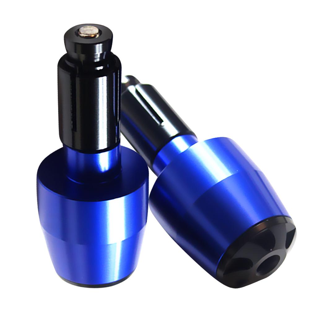2 Pcs 7/8" Motorcycle Scooter Handlebar Grips Bar End Plugs Blue