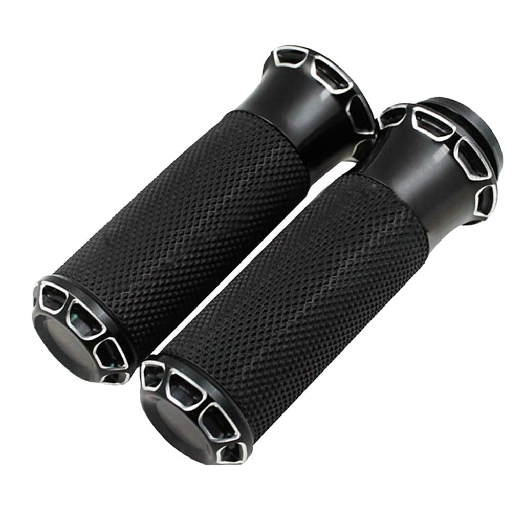 Heavy Duty CNC Billet Edge Cut 1'' Handlebar Hand Grips for Harley Sportster Dyna Softail Touring