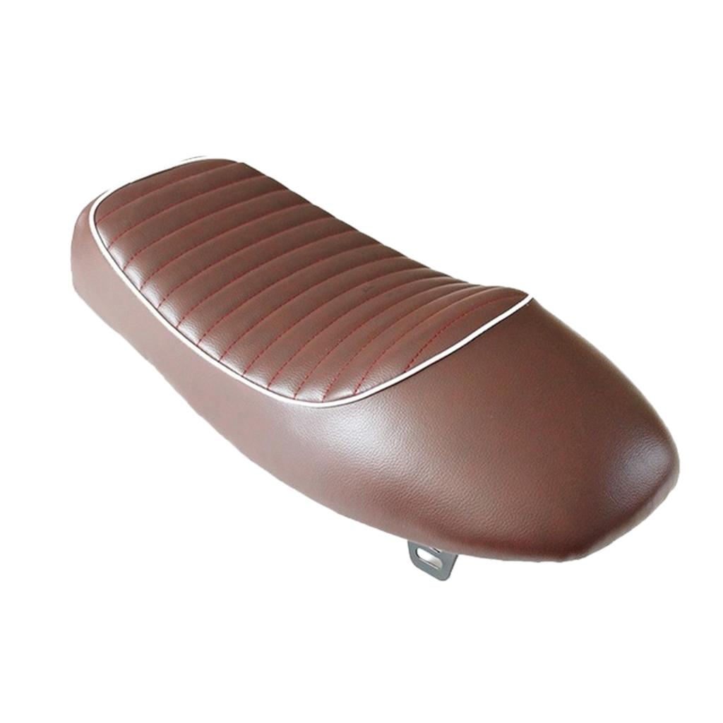 Motorcycle Vintage Cafe Racer Hump Styling Cushion Seat Brown