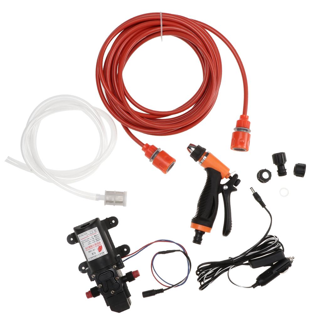 12V 80W 130 PSI High Pressure Car Electric Washer Hose Wash Pump Kit