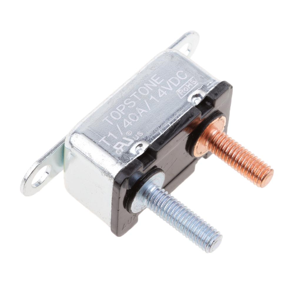40A 12V DC Auto Automatic Reset Circuit Breaker Fuse Stud Bolt Type 1