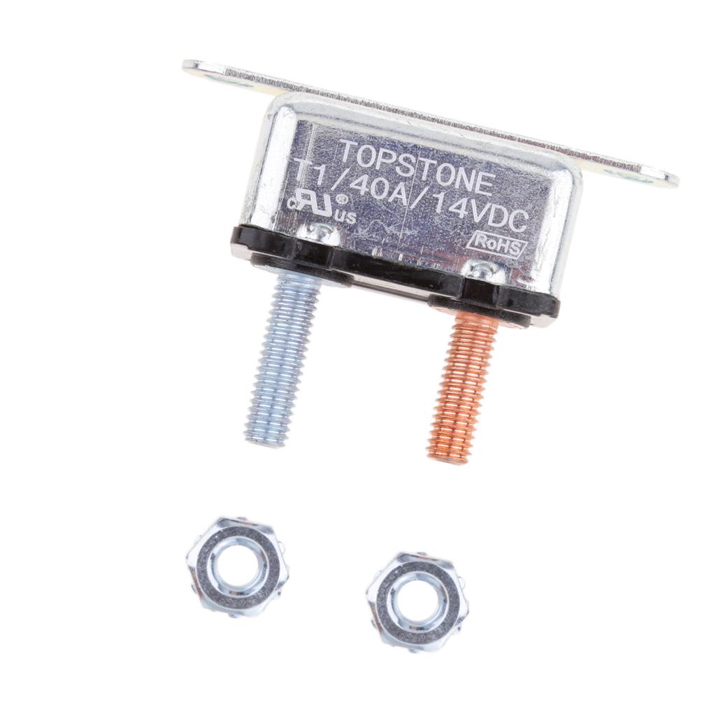 40A 12V DC Auto Automatic Reset Circuit Breaker Fuse Stud Bolt Type 1