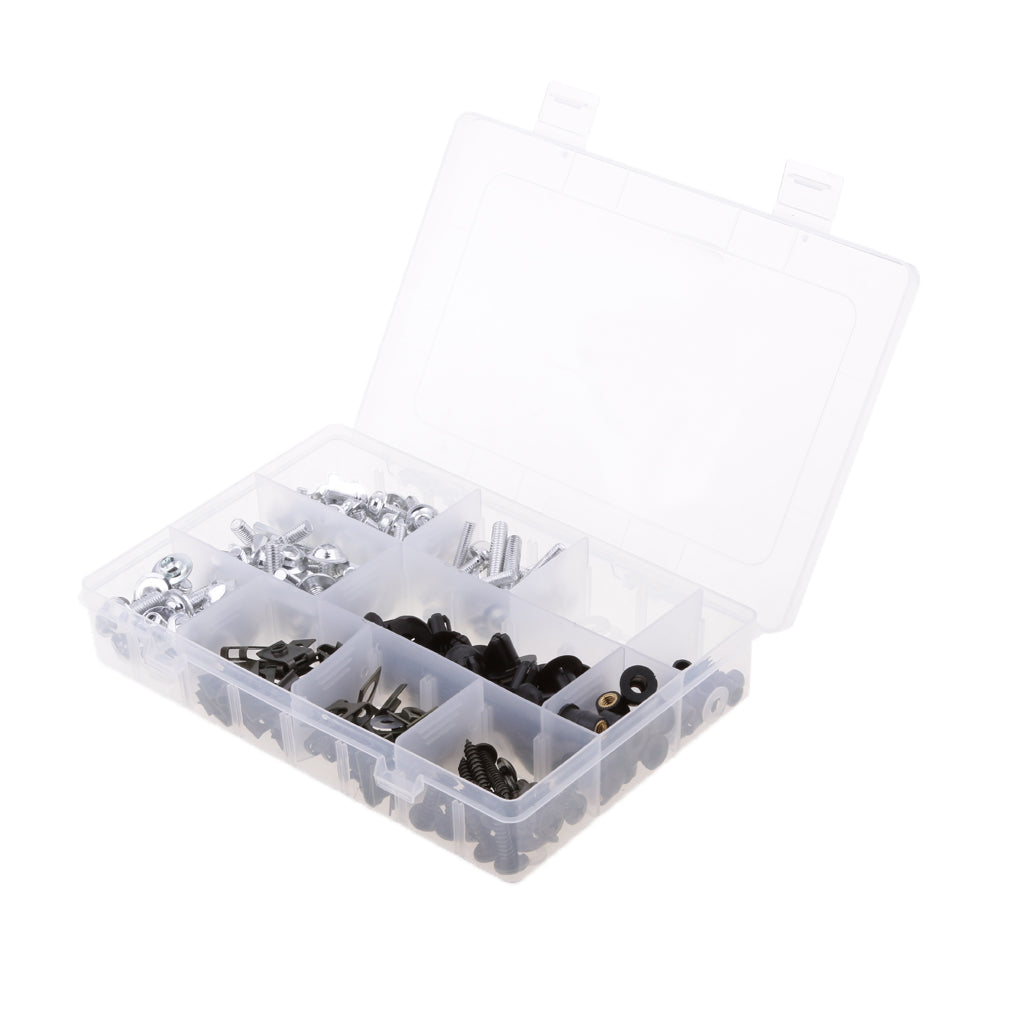 251Pcs Motorcycle Sportbike Fairing Bolt Fasteners Clip Screws Kit Silver