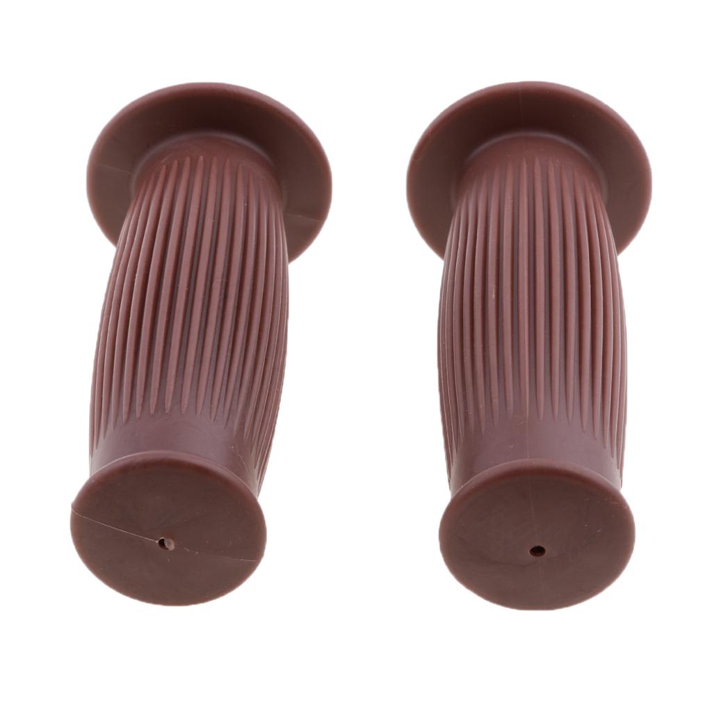 2 Pieces Motorcycle 22/24mm Handlebar Grips for Harley Honda Brown