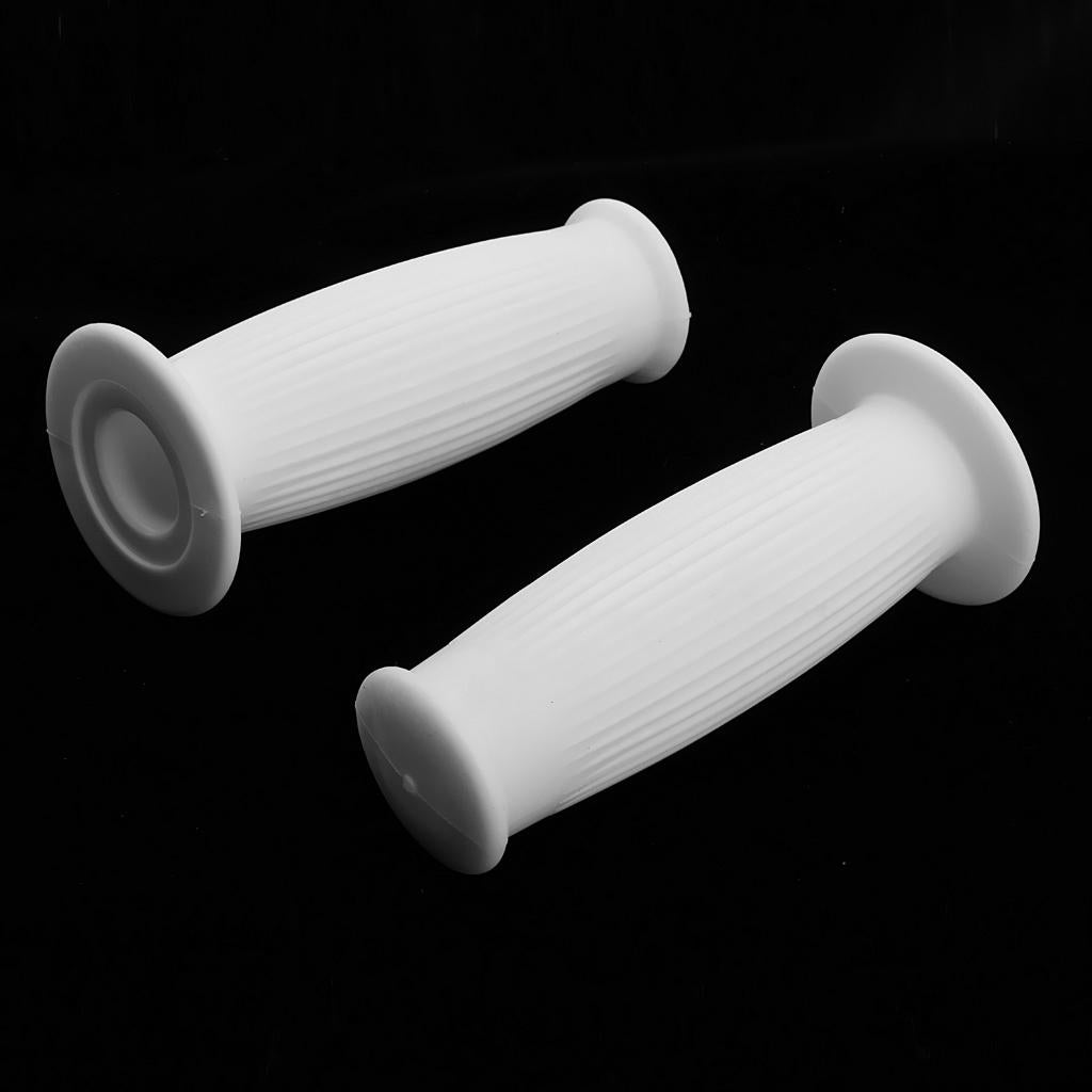2 Pieces Motorcycle 22/24mm Handlebar Grips for Harley Honda White