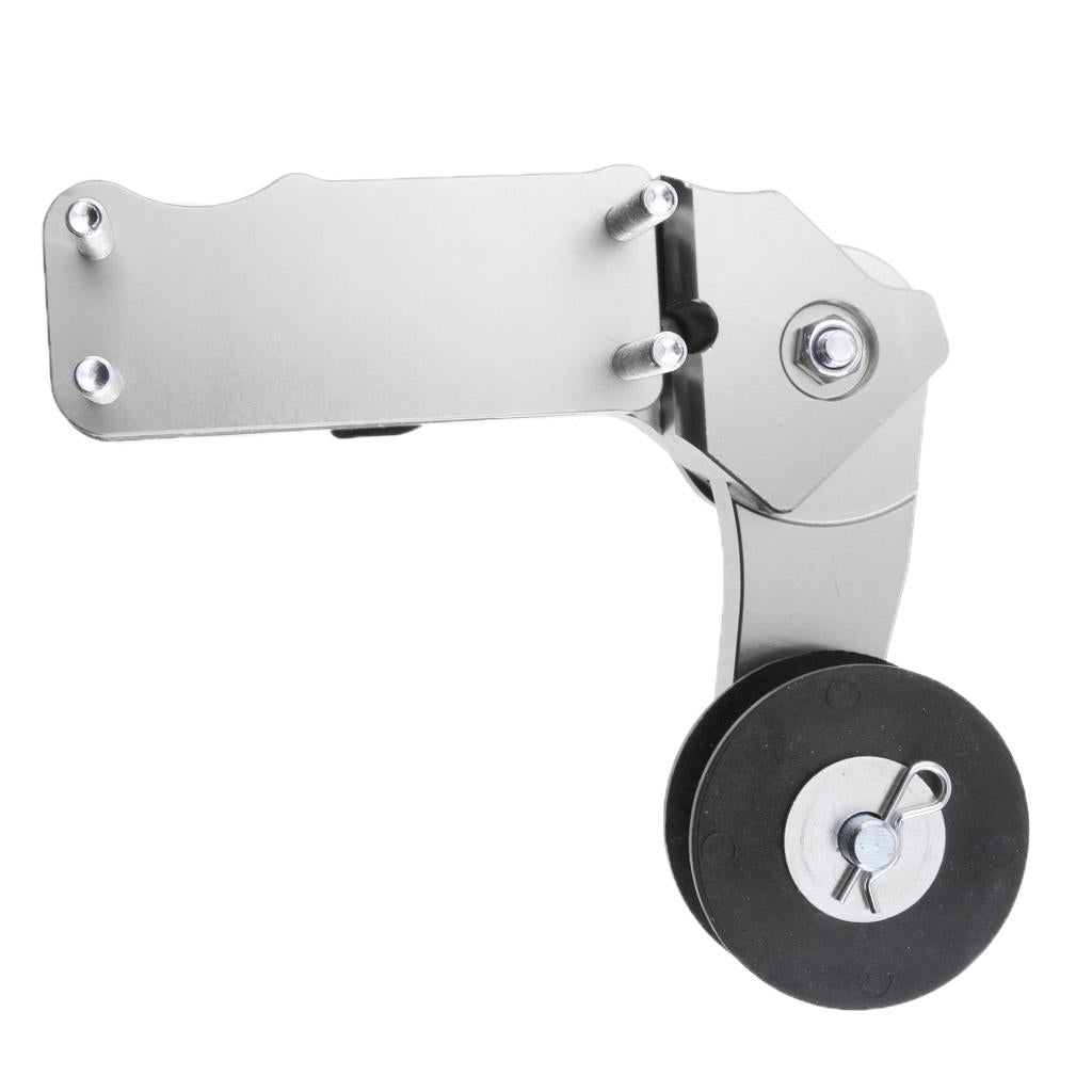 Universal Aluminum Chain Roller Tensioner Adjuster for Motorcycle Silver