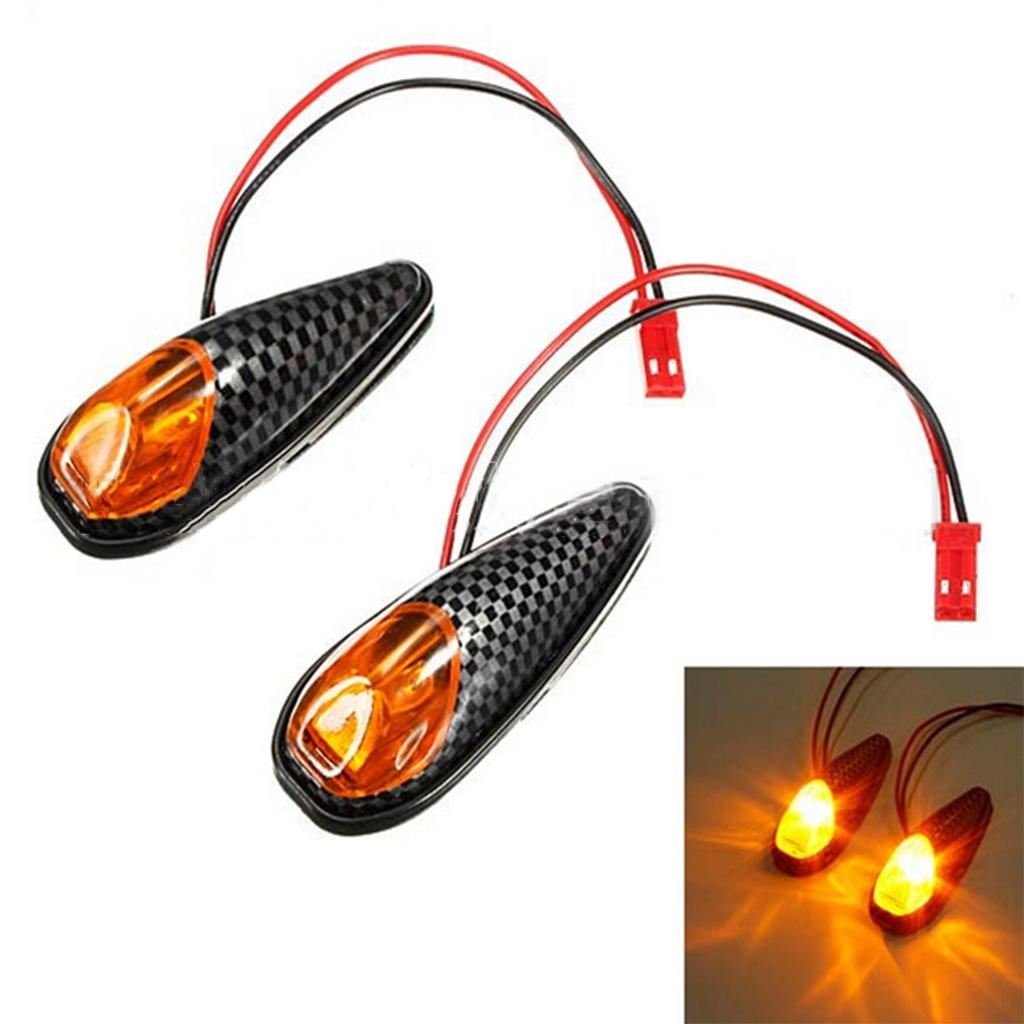 Universal Motorcycle LED Turn Signal Indicators Blinkers Amber Carbon 5W 12V