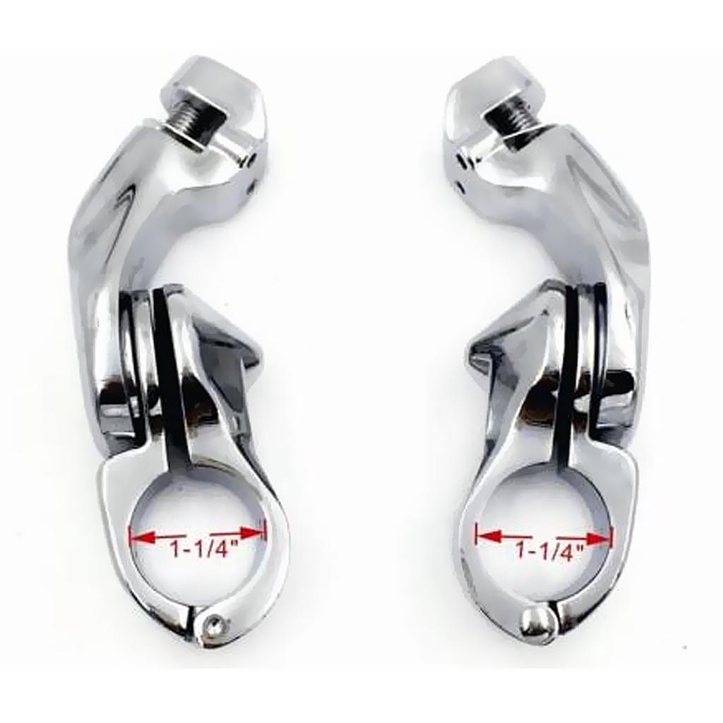 1 1/4" Long Angled Highway Engine Guard Bar Foot Peg Mount Kit For Harley