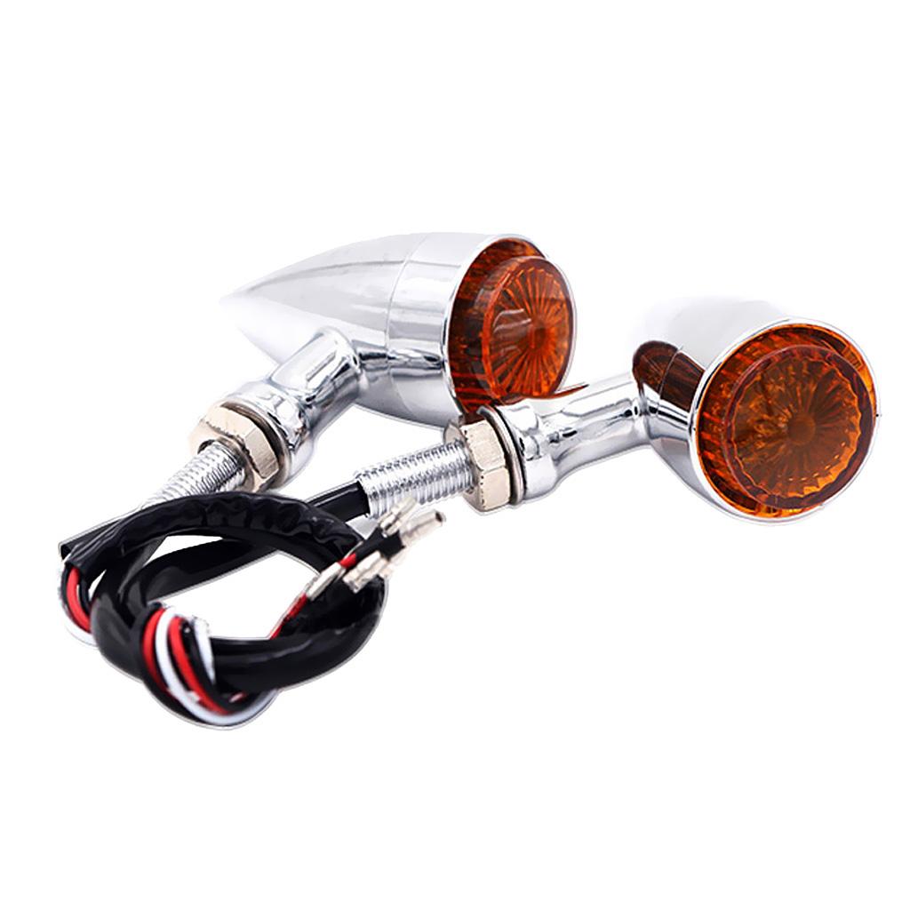 Amber LED Turn Signal Light Indicator For Harley Chopper Bobber Type 1