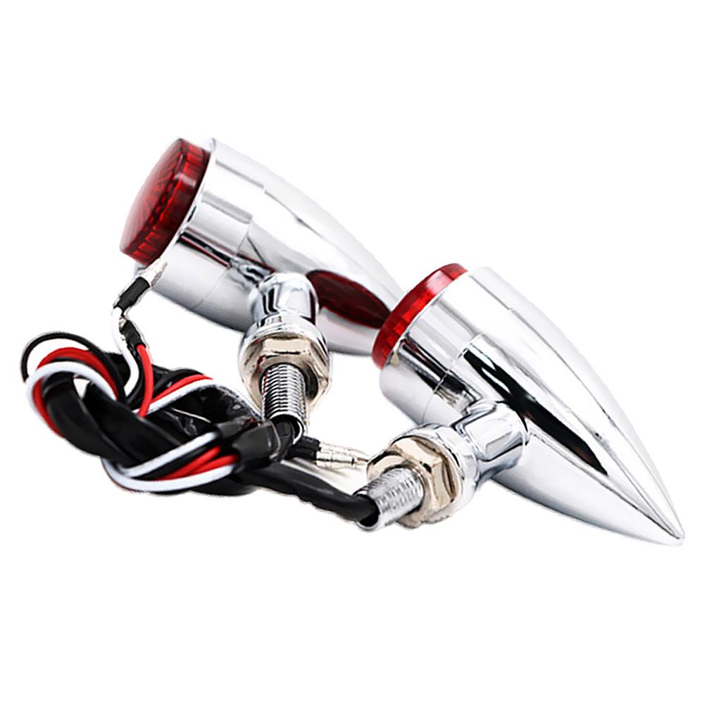 Red LED Turn Signal Light Indicator For Harley Chopper Bobber Custom Chrome