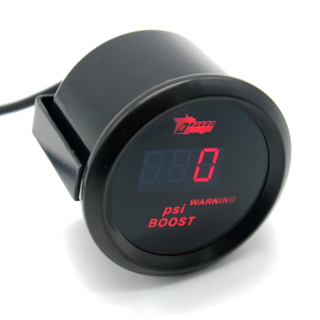 2" 52mm Digital Red LED Electronic PSI Boost Gauge kit For Car Auto