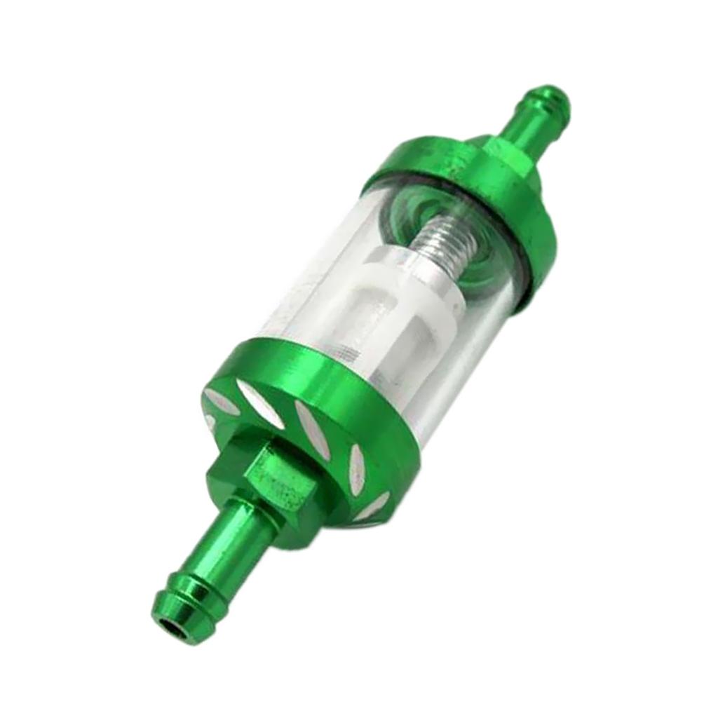 Motorcycle Dirt Pit Bike Re-usable Gas Filter for 5/16'' 8mm Fuel Line Green