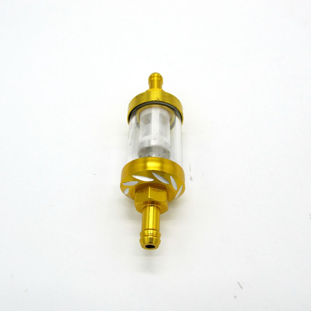 Motorcycle Dirt Pit Bike Re-usable Gas Filter for 5/16'' 8mm Fuel Line Gold