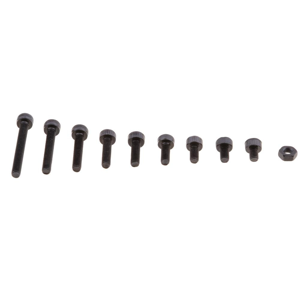 280Pcs Carbon Steel M3 Screw Kits Hex Socket 4mm-25mm Head Tapping Cap Set