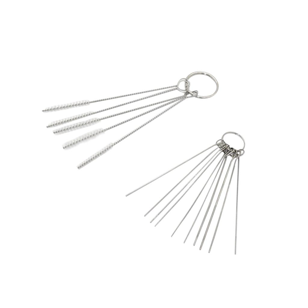 Carburetor Carbon Dirt Jet Remove 10 Cleaning Needles 5 Brushes Tool Kits