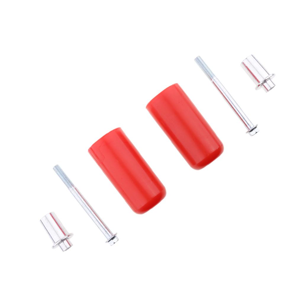 1 Pair Universal No Cut Frame Crash Sliders Protector for Motorcycle Red