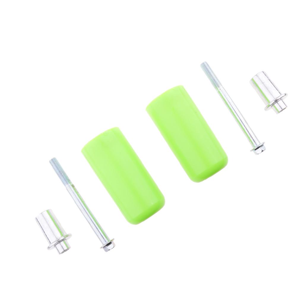 1 Pair Universal No Cut Frame Crash Sliders Protector for Motorcycle Green