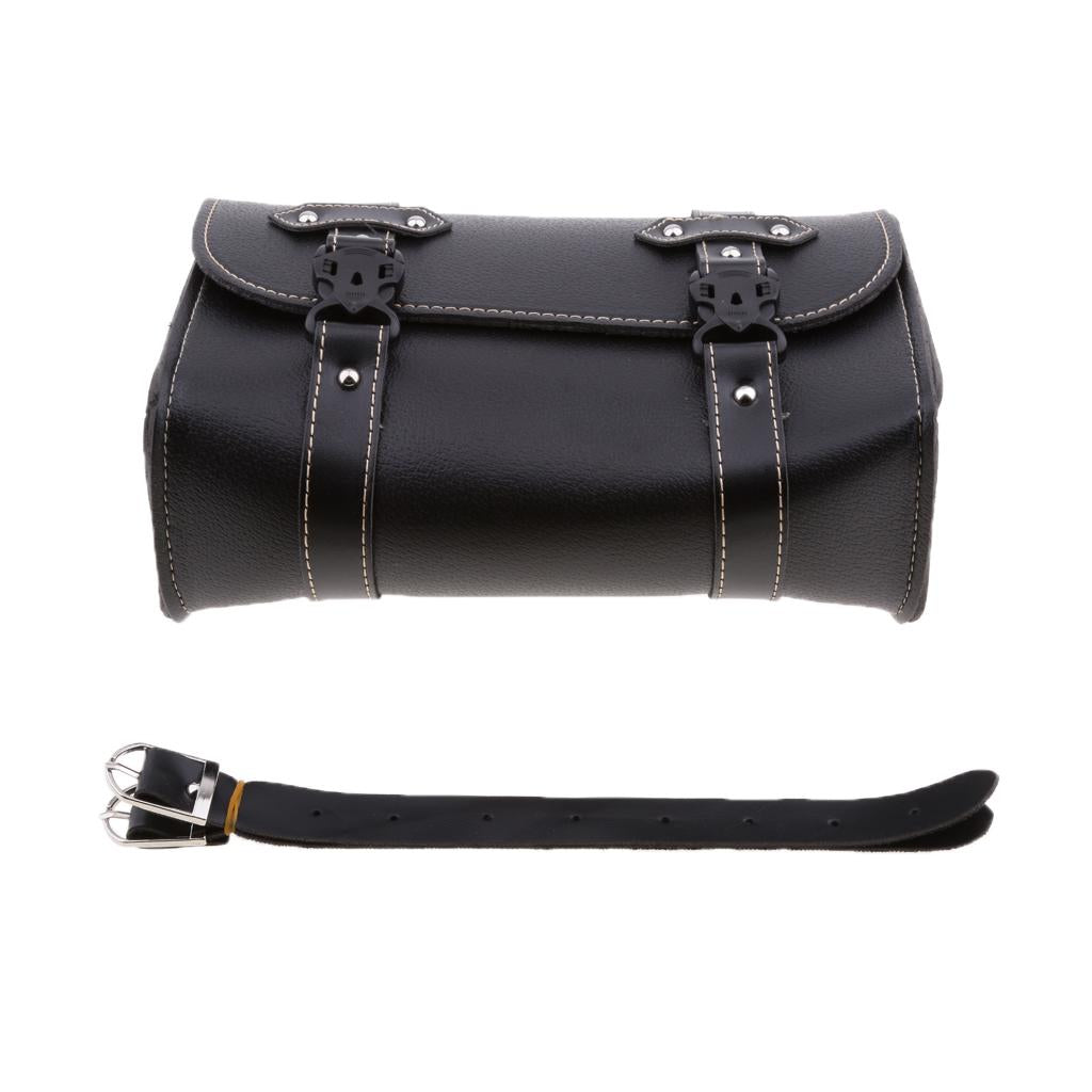 Motorcycle Saddle Luggage Side Back Pouch Tool Bag Storage PU For Harley