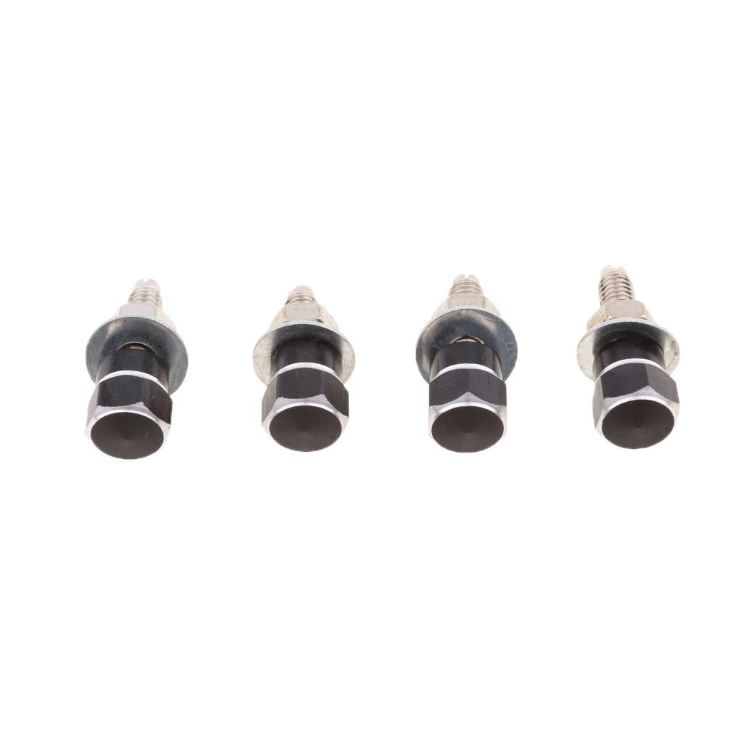 4pcs Billet Black Hex License Plate Frame Bolts Motorcycle Tag Fastener