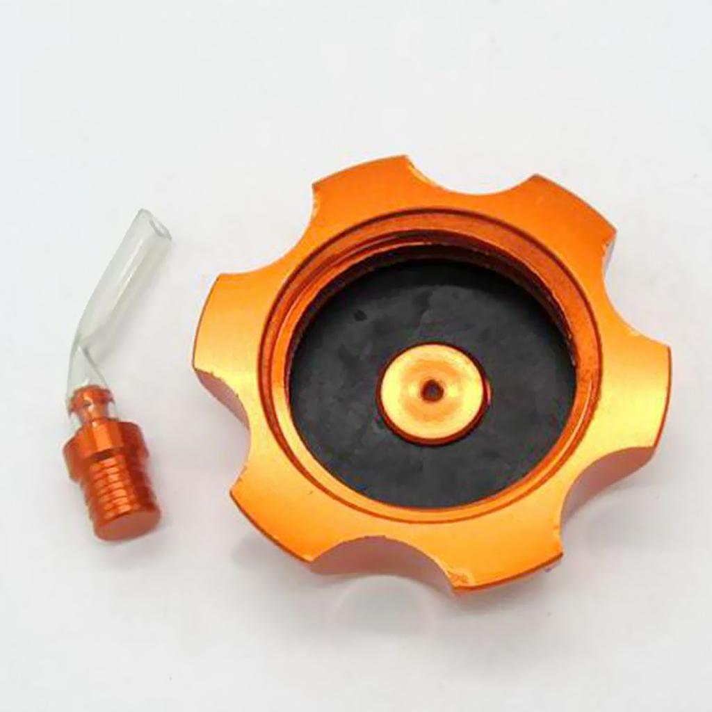 ATV Dirt Pit Bike CNC Aluminum Gas Fuel Tank Cap Breather Vent Red/Orange