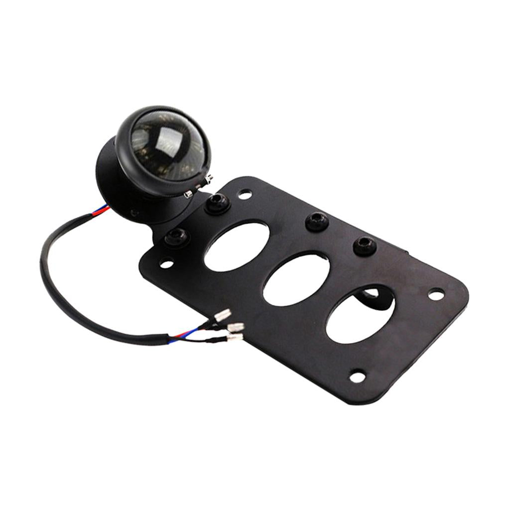 Retro Curved Vertical Mount License Plate Bracket Taillight for Harley Type2
