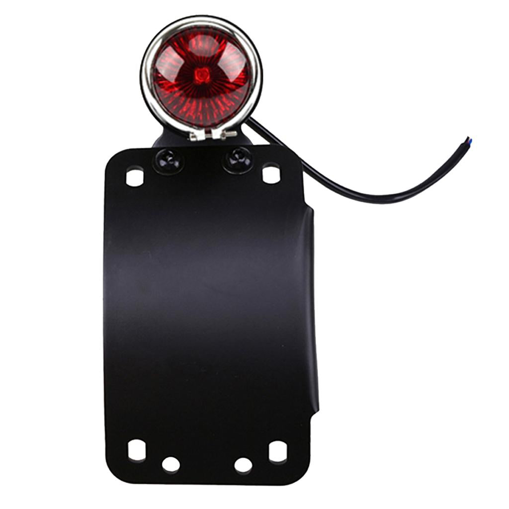 Curved Vertical Mounted License Plate Bracket Taillight for Harley Type 1