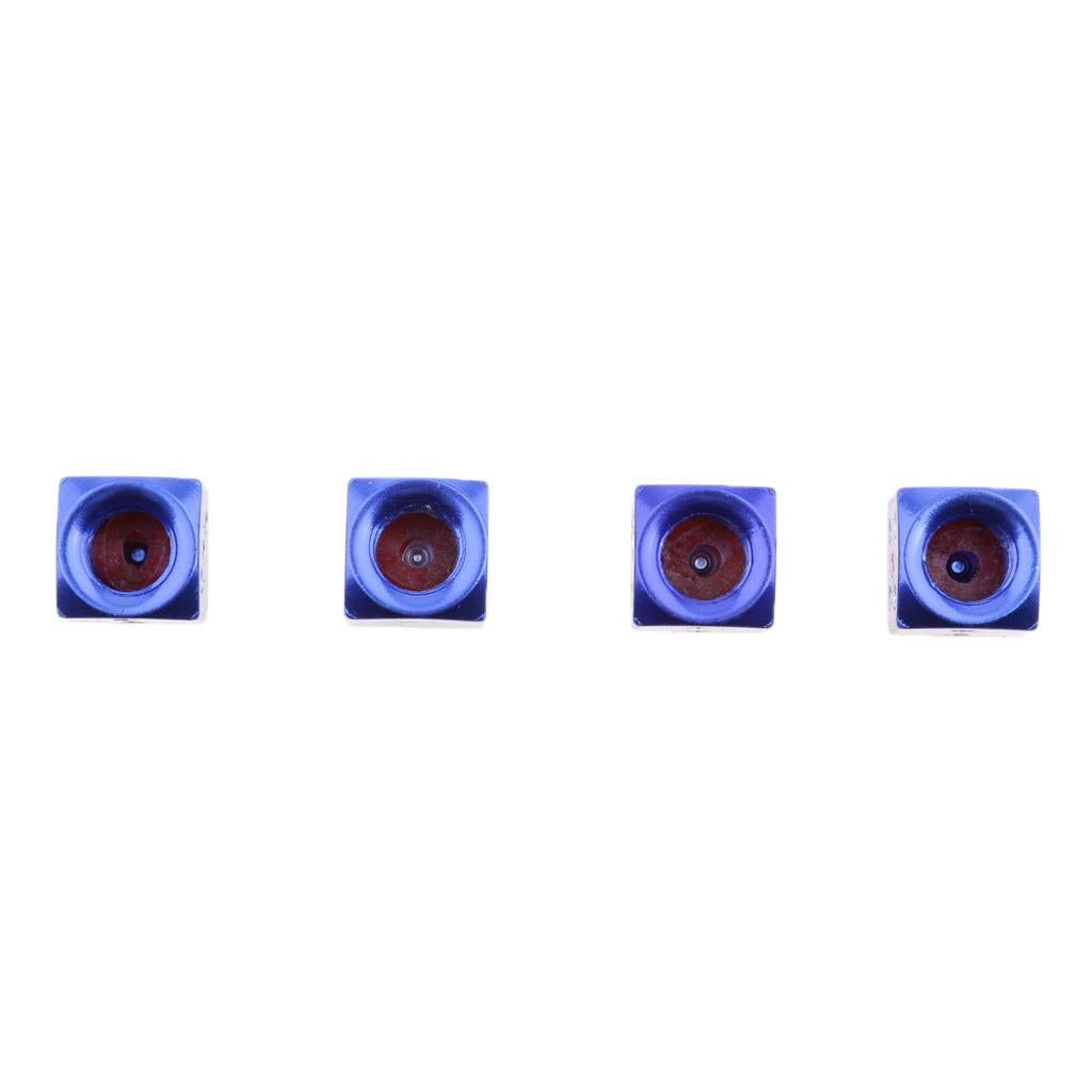 4Pcs Dice Motorcycle Car Truck Wheel Stem Air Valve Caps Covers Blue