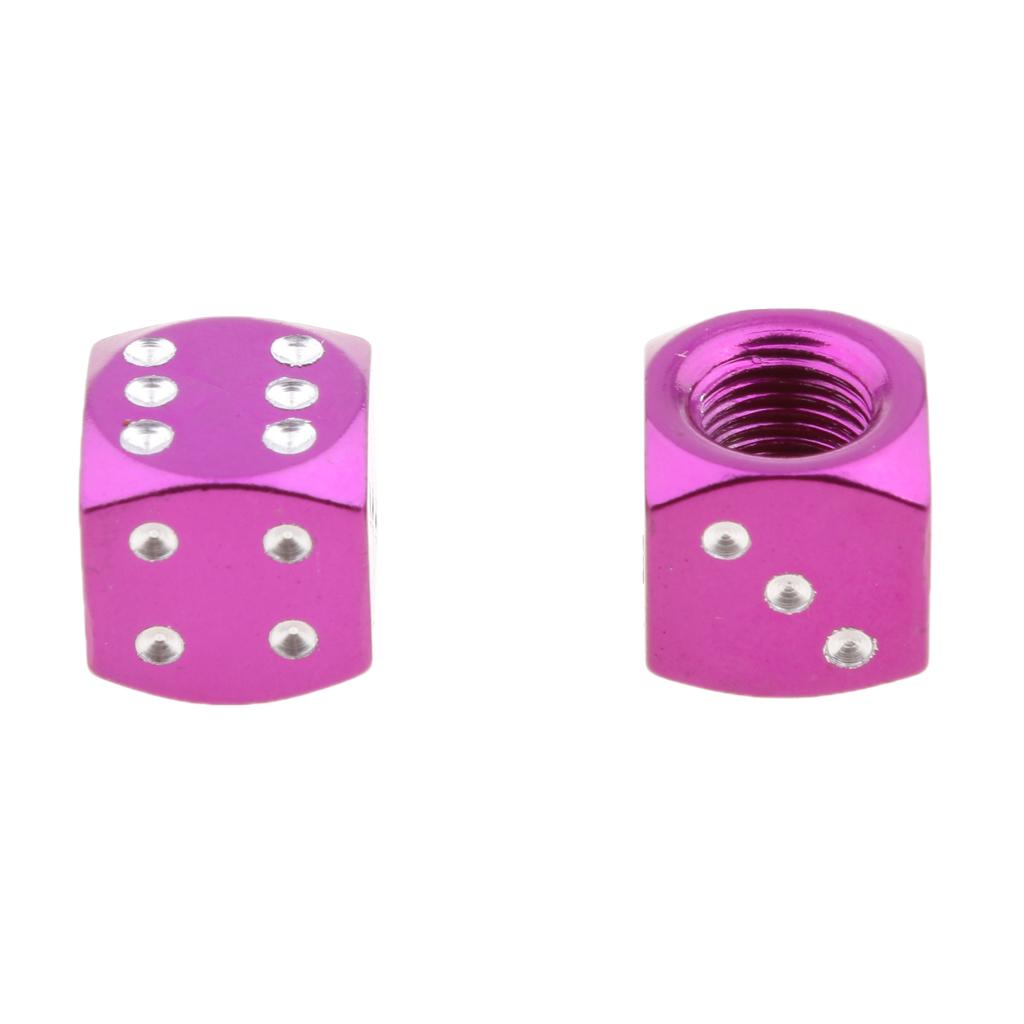 4Pcs Dice Motorcycle Car Truck Wheel Stem Air Valve Caps Covers Purple