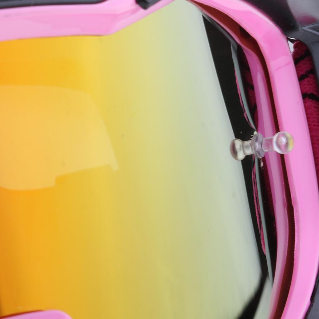Motorcycle Windproof Anti-Fog Dustproof Goggles Colorful Lens Pink
