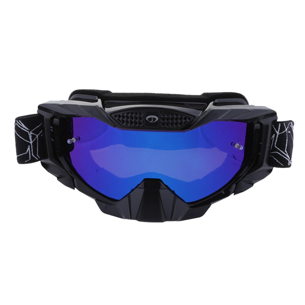 Motorcycle Windproof Anti-Fog Dustproof Goggles Colorful Lens Black