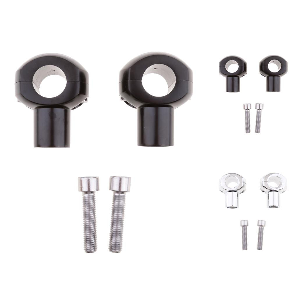 Edge Cut 1" 25mm Round Handlebar Riser Mounts Clamp For Harley Black