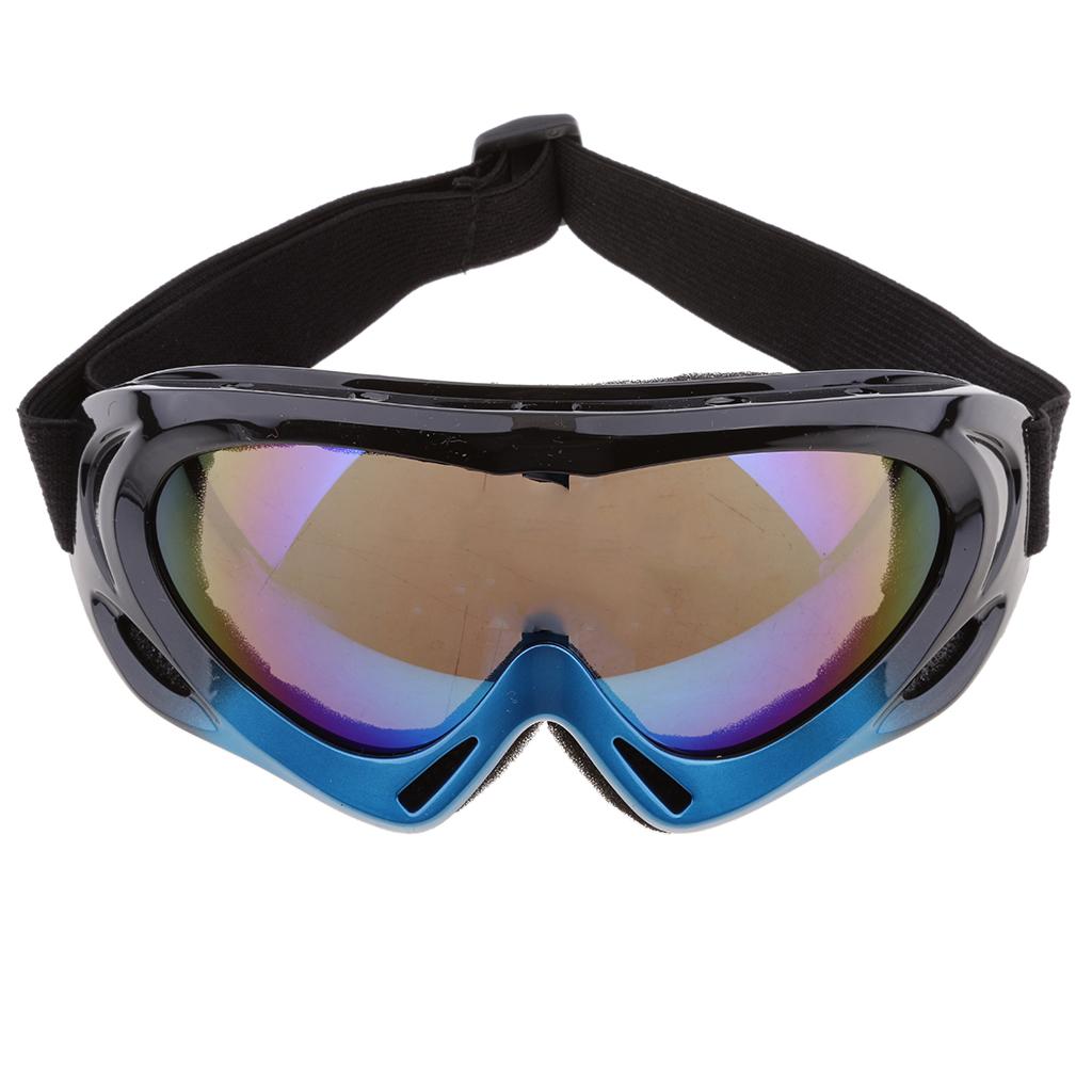Motorcycle Outdoor Riding Windproof Snowmobile Ski Goggles Black and Blue