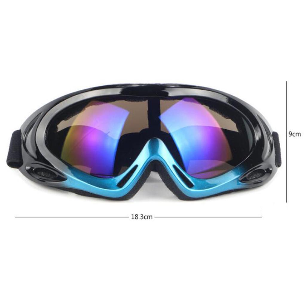 Motorcycle Outdoor Riding Windproof Snowmobile Ski Goggles Black and Blue