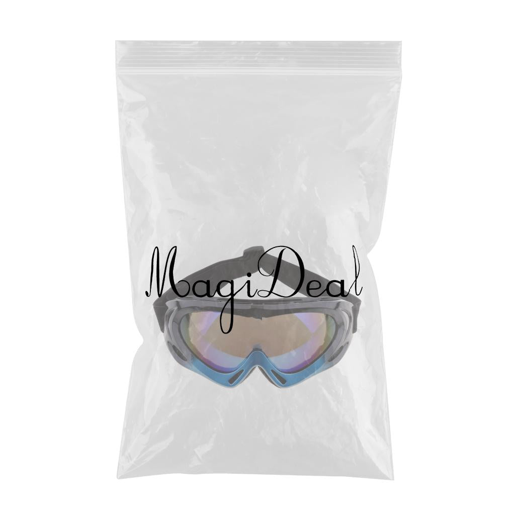 Motorcycle Outdoor Riding Windproof Snowmobile Ski Goggles Black and Blue