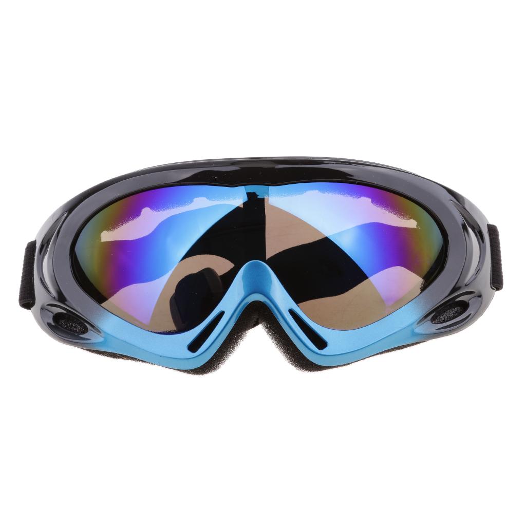 Motorcycle Outdoor Riding Windproof Snowmobile Ski Goggles Black and Blue