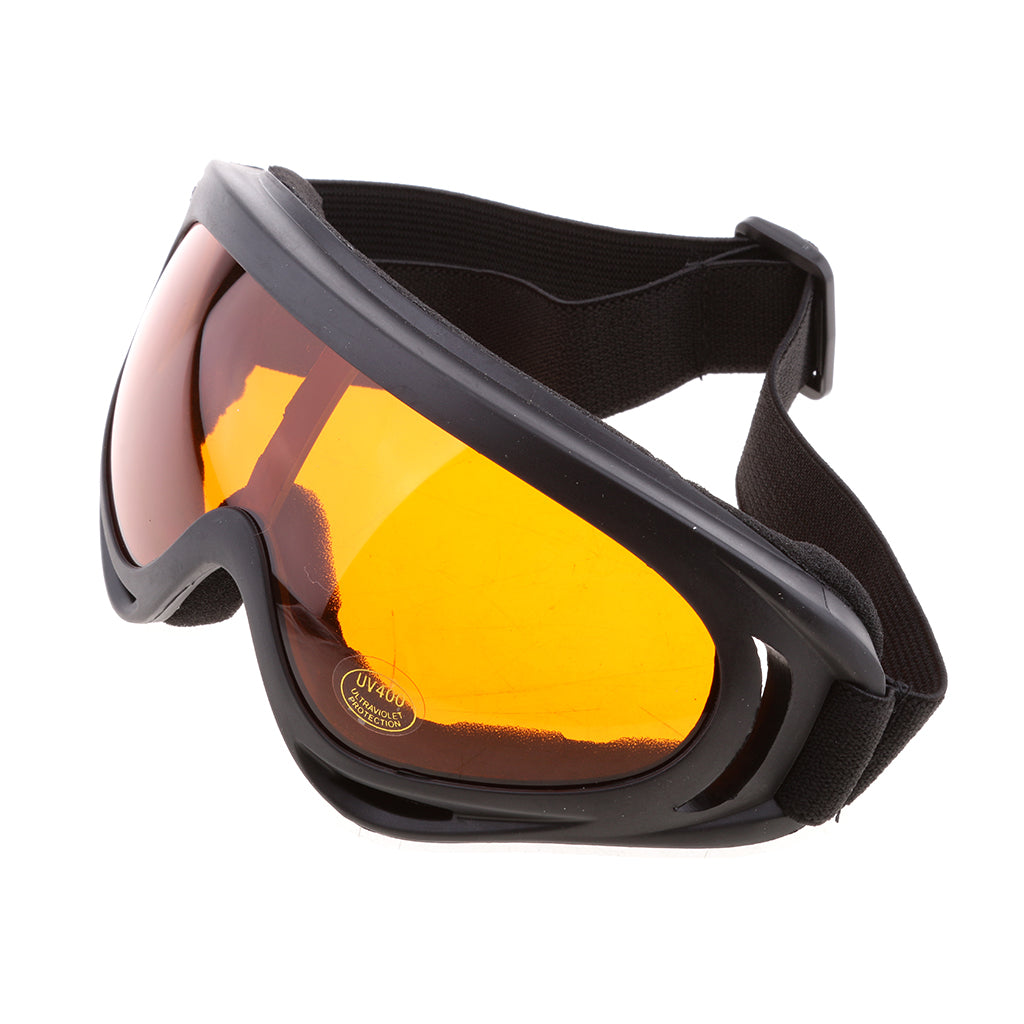Yellow Lens Motorcycle Riding Windproof UV400 Snowmobile Ski Goggles