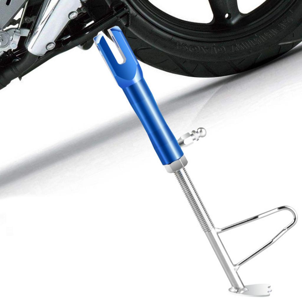 Blue Adjustable CNC Aluminium Motorcycle Foot Kickstand Side Stand