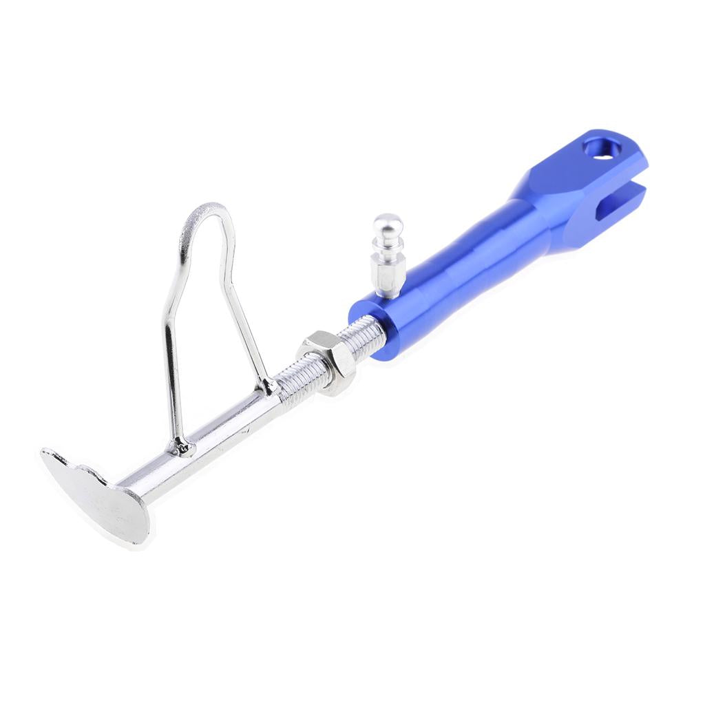 Blue Adjustable CNC Aluminium Motorcycle Foot Kickstand Side Stand