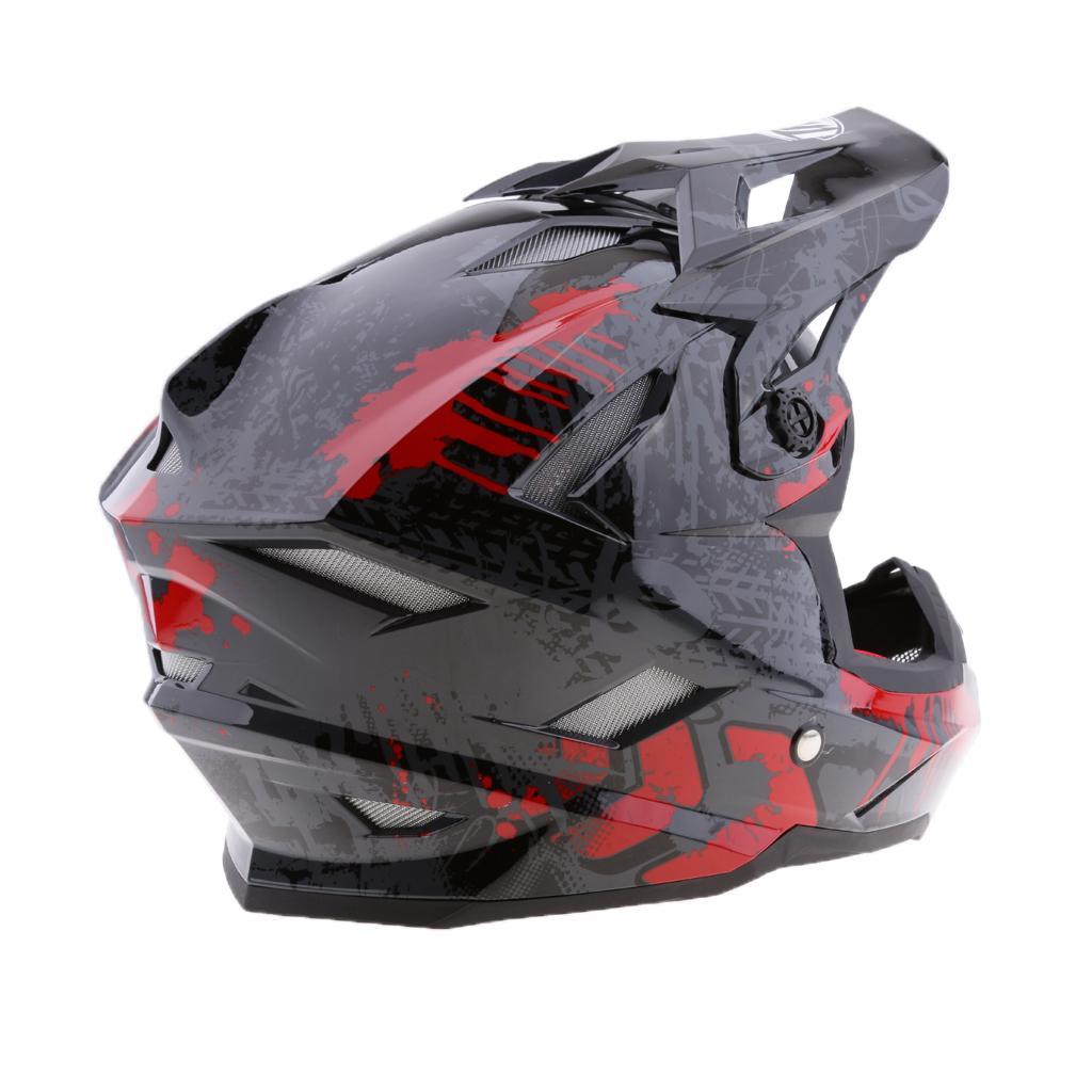 Black Motorcycle Dirt Bike Riding Full Face Helmet CE Approved XL