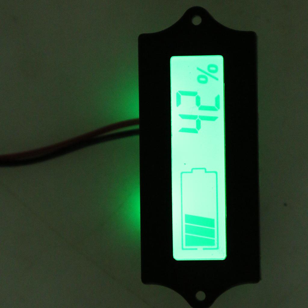 8~65V Green LCD Lead Acid Lithium Battery Capacity Indicator Voltmeter