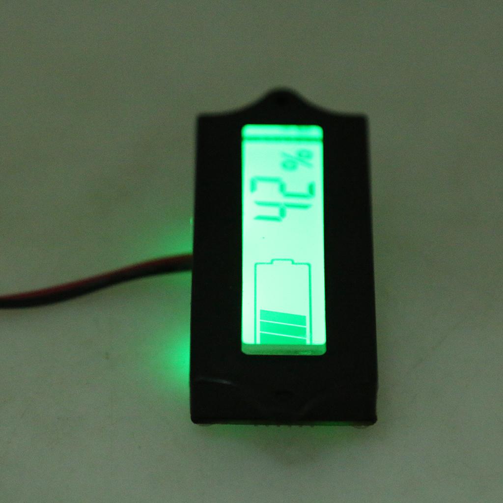 8~65V Green LCD Lead Acid Lithium Battery Capacity Indicator Voltmeter