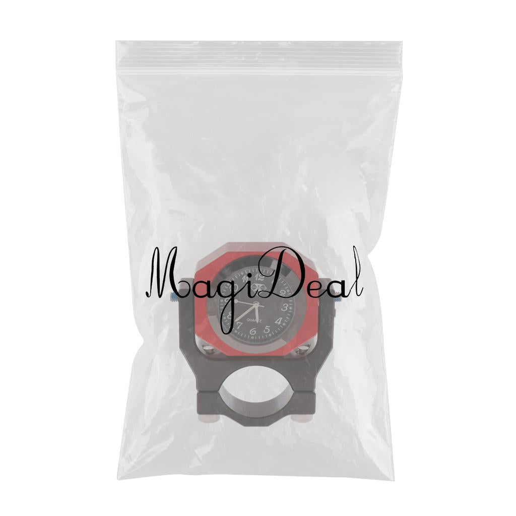 7/8 Handlebar Motorcycle Dial Clock Thermometer Luminous for Honda Red"